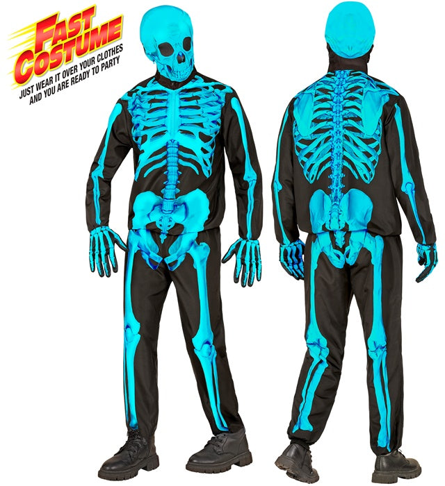 NEON SKELETON FAST COSTUME" (JACKET, PANTS, GLOVES, MASK)