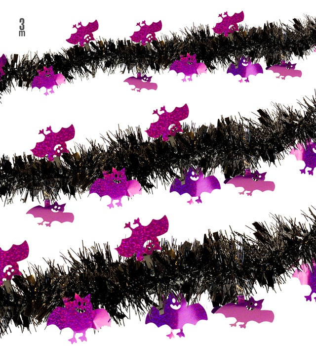 BAT TINSEL GARLAND" 3 M