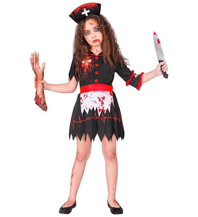 “ZOMBIE NURSE” (DRESS WITH UNDERSKIRT, HEADPIECE)