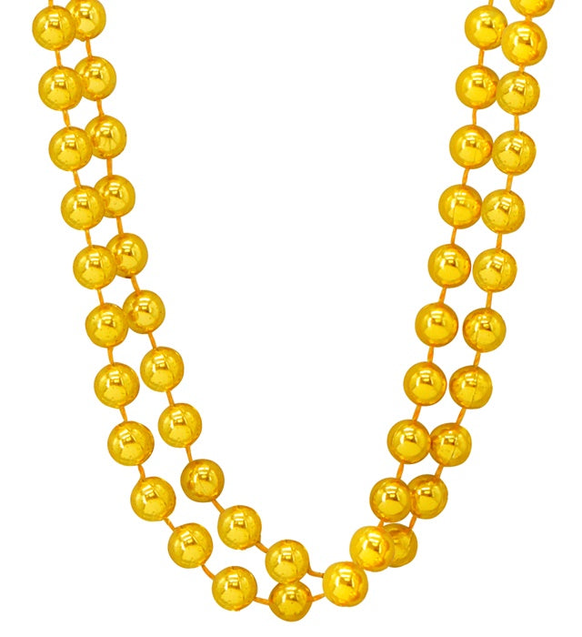 SET OF 2 GOLD BEADED NECKLACES"40 CM