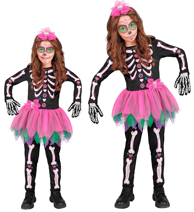 SKELTON" (JUMPSUIT WITH TUTU, SKULL BOW HEADBAND)