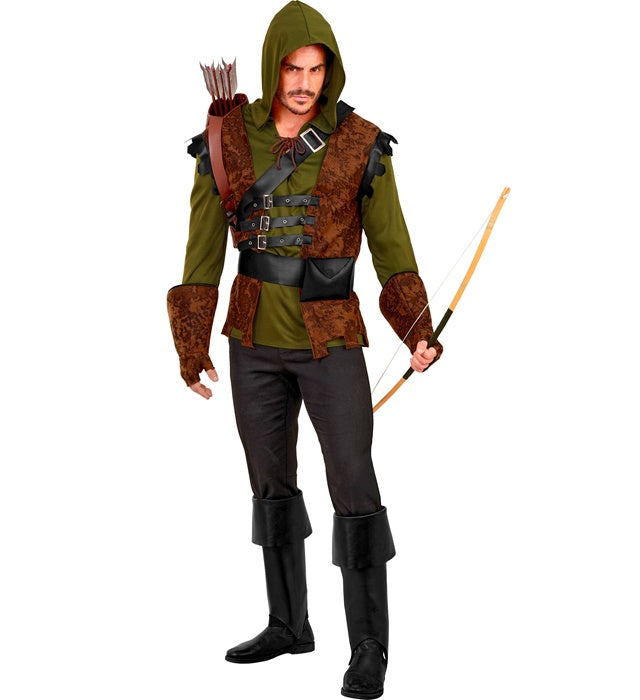 ROBIN OF SHERWOOD" (HOODED SHIRT WITH VEST, BELT SASH, BELT WITH POUCH, GLOVES, BOOT TOPS)