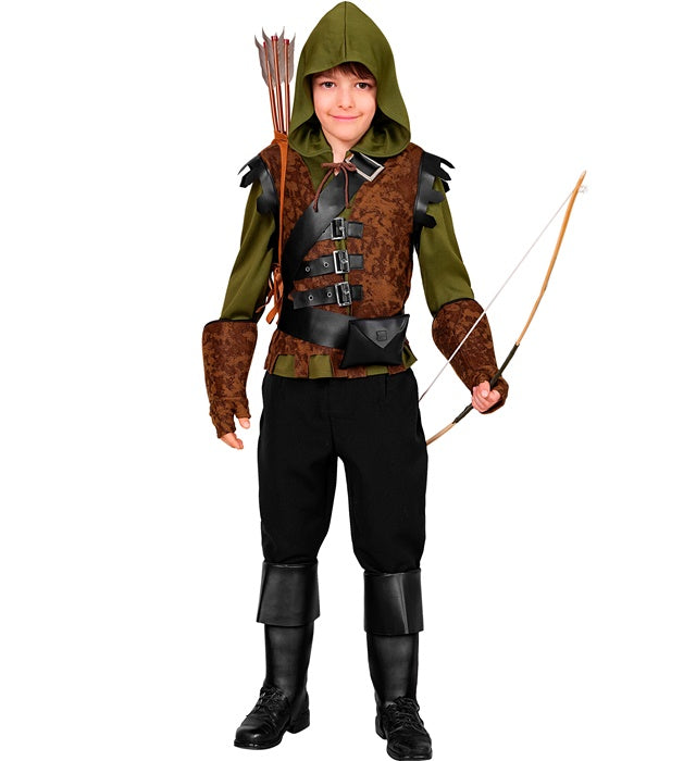 ROBIN OF SHERWOOD" (HOODED SHIRT WITH VEST, BELT SASH, BELT WITH POUCH, GLOVES, BOOT TOPS)