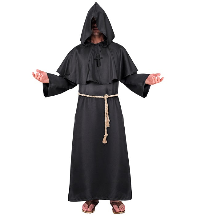 DARK MONK" (ROBE, HOOD, BELT, CROSS NECKLACE)