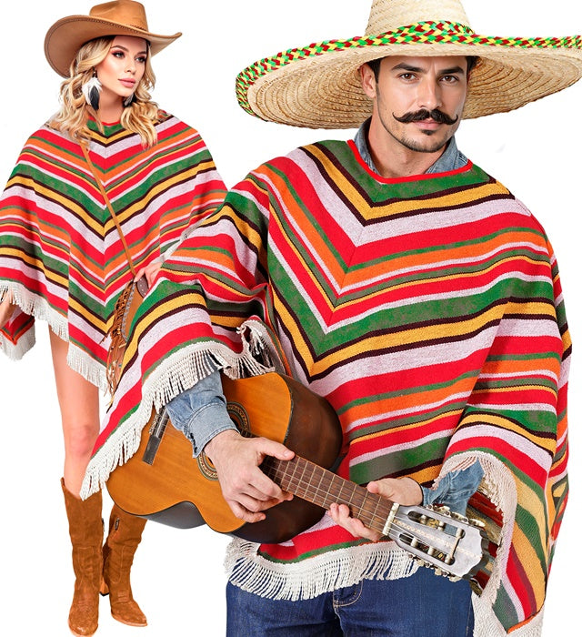 MEXICAN PONCHO" IN COTTON CANVAS
