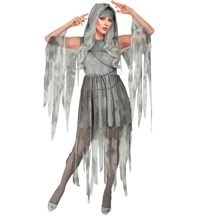 CHAINED GHOSTLY SPIRIT" (HOODED DRESS, CHAIN)