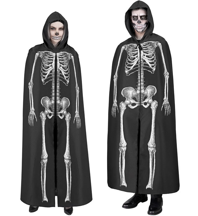 SKELETON HOODED CAPE" 145 CM