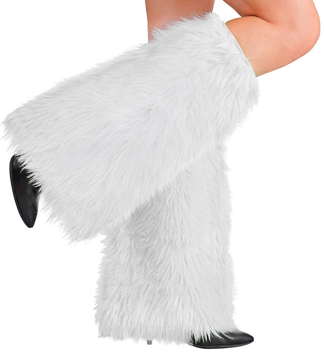 WHITE PLUSH LEG WARMERS
