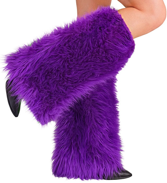 PURPLE PLUSH LEG WARMERS