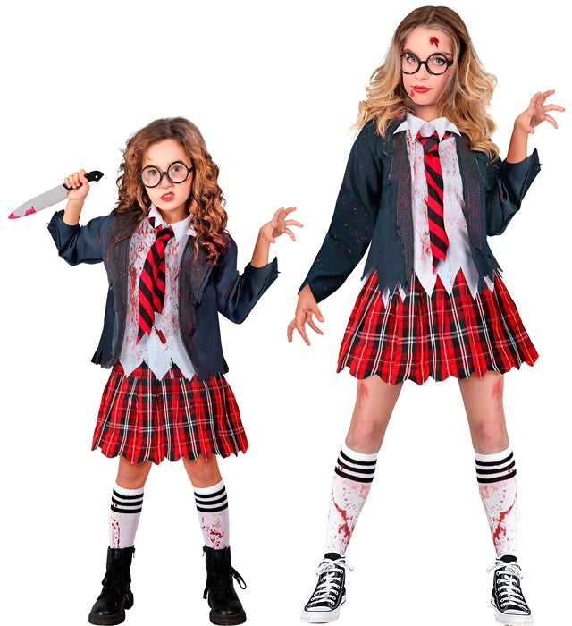 ZOMBIE SCHOOL GIRL" (JACKET WITH SHIRT, SKIRT, TIE, SOCKS)