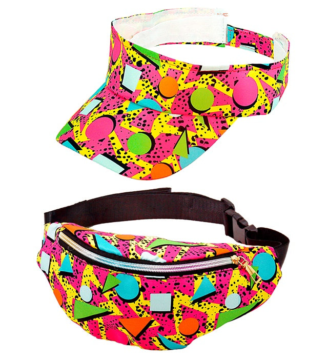 THE 80S FUNKY FASHION - FUNKY PINK" (VISOR & BELT BAG)