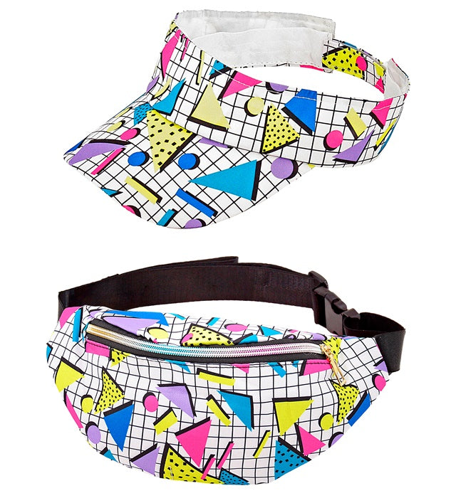 THE 80S FUNKY FASHION - FUNKY WHITE" (VISOR & BELT BAG)