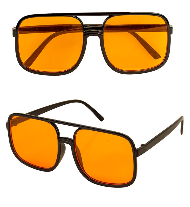 THE 90S HIP HOP GLASSES WITH ORANGE LENSES
