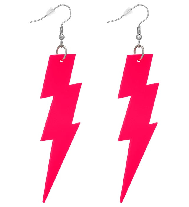 THE 80S NEON PINK THUNDER EARRINGS