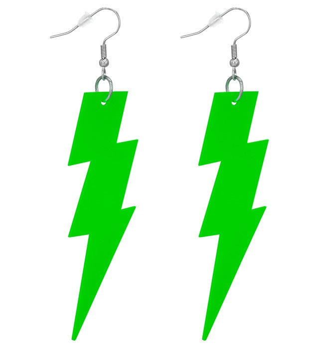 THE 80S NEON GREEN THUNDER EARRINGS