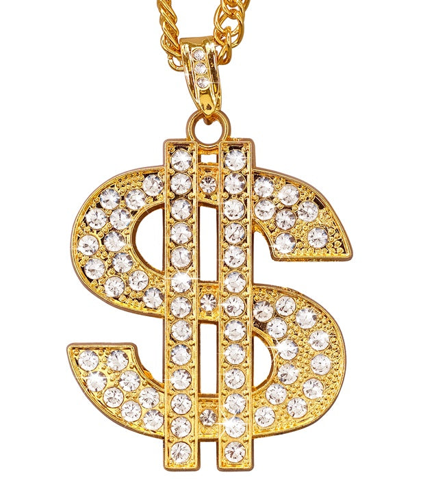 STRASS DOLLAR NECKLACE" 65 CM