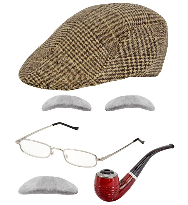 OLD MAN" (COPPOLA CAP, EYEBROWS, MOUSTACHE, GLASSES, PIPE)