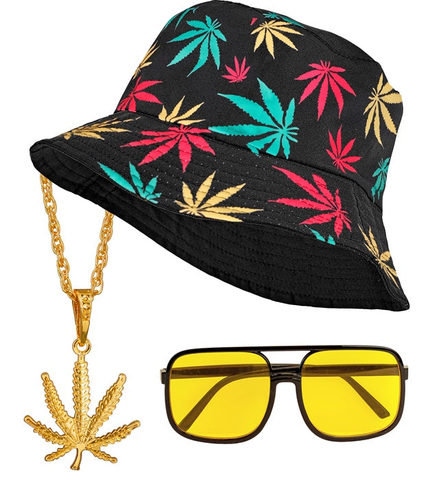 THE 90S HIP HOP FASHION - GANJA " (BUCKET HAT, GLASSES, NECKLACE)