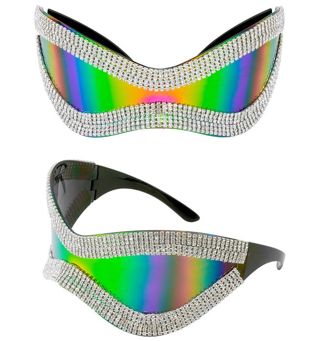 GLASSES STRASS OVERSIZED MULTICOLOR LENSES