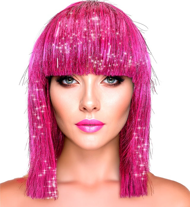 PINK GLITZY WIG" IN BOX