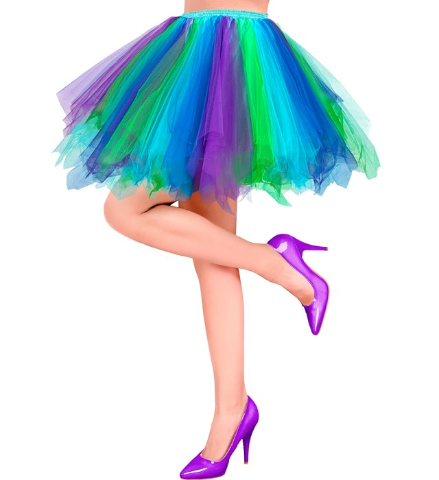 BLUE-AZURE-GREEN-PURPLE TUTU" WITH INNER POCKET FOR LED LIGHTS