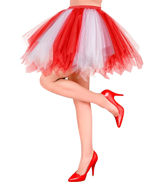 WHITE-RED TUTU" WITH INNER POCKET FOR LED LIGHTS