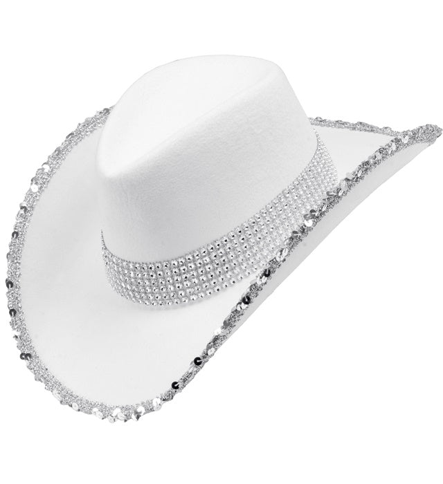 WHITE PARTY COWGIRL HAT