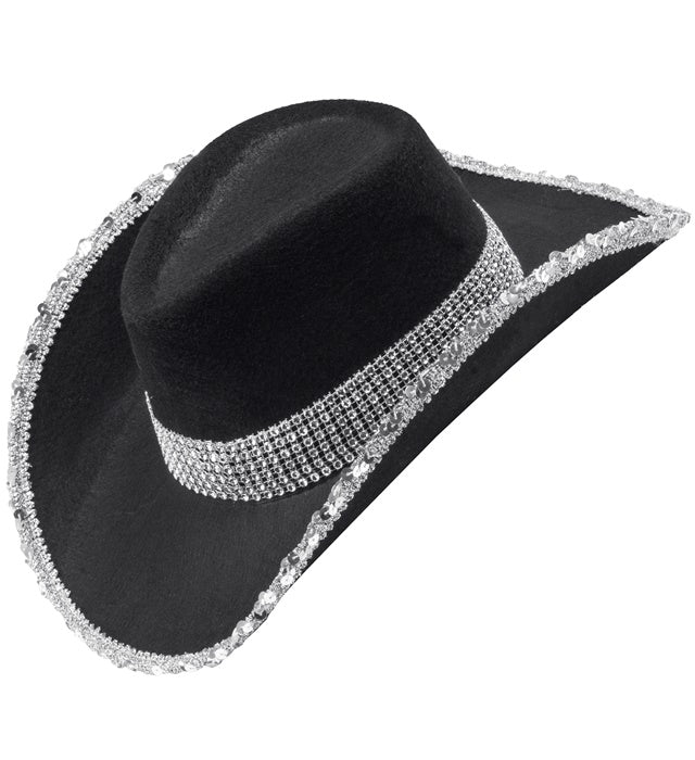 BLACK PARTY COWGIRL HAT