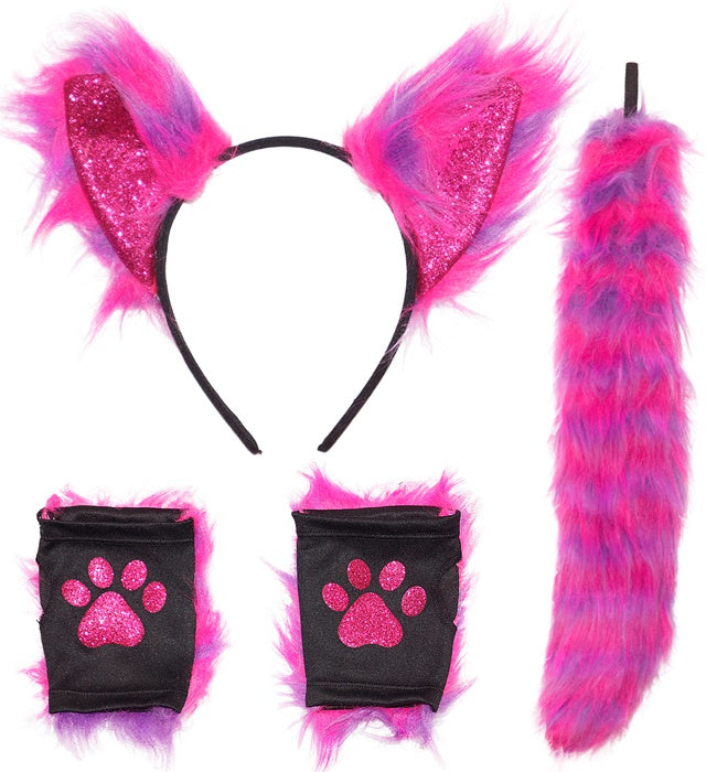 COSPLAY NEON CAT" (EARS, TAIL, GLOVES)