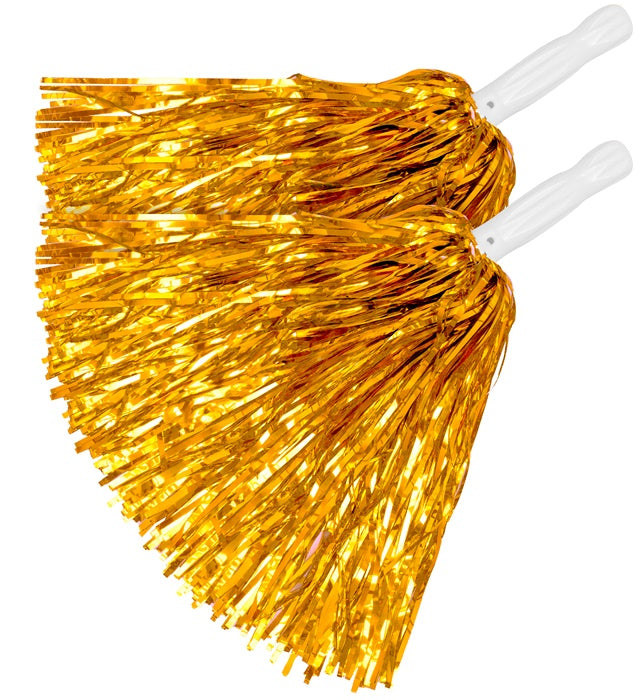 SET OF 2 GOLD POM POMS
