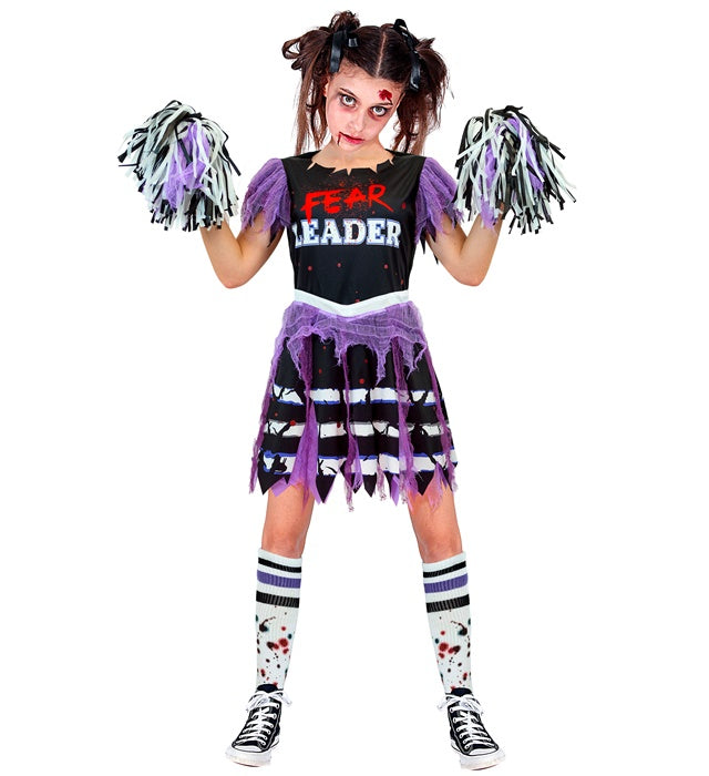 ZOMBIE CHEERLEADER" (DRESS, SOCKS, POM POMS)