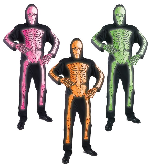 NEON SKELETON" 3 COLORS ASS. (JUMPSUIT, MASK)