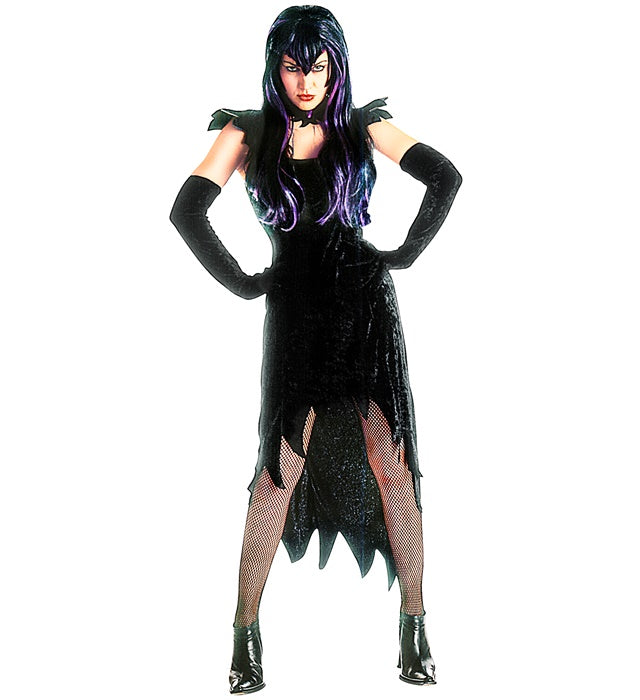 DARK MISTRESS" VELVET (DRESS, GLOVES, CHOKER WITH GEM)
