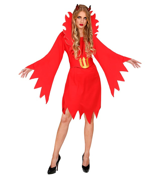 DEVILIN" (DRESS, BELT WITH STAND-UP COLLAR)