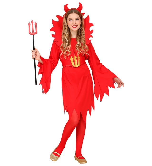 DEVIL" (DRESS, BELT WITH STAND-UP COLLAR, HORNS)