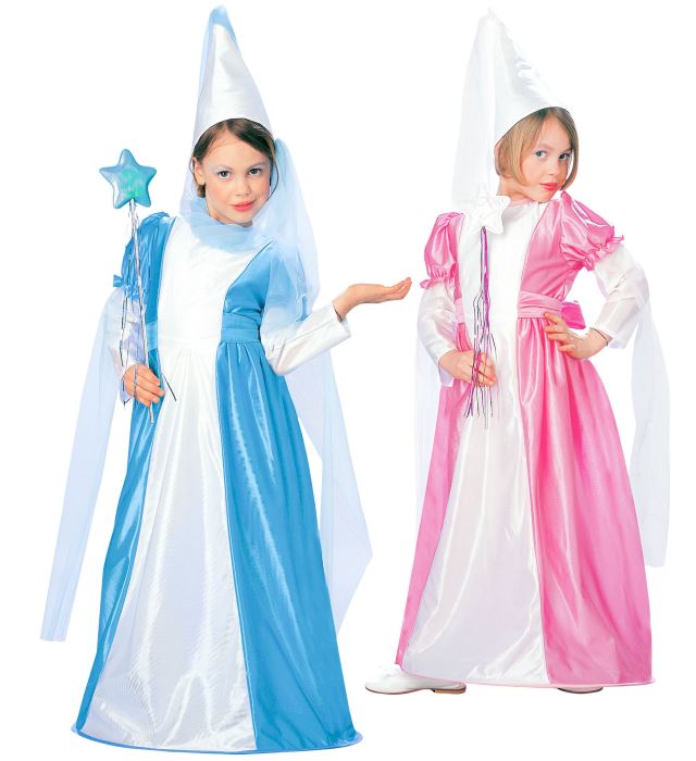 FAIRY" PINK AND TURQUOISE ASS. (DRESS WITH WIRE HOOP, BELT, HAT WITHVEILS)