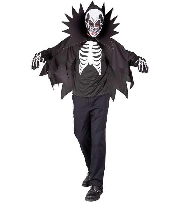 SCARY SKELETON" (COAT, CAPE WITH STAND-UP COLLAR, MASK)