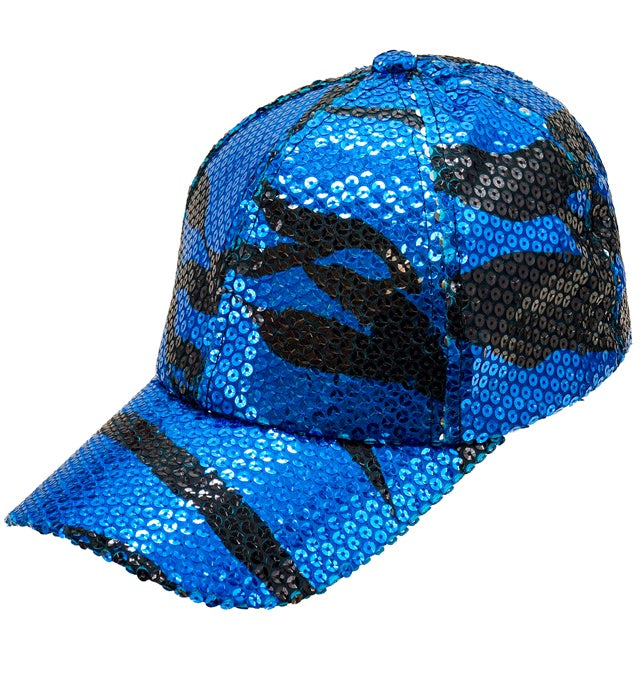BLUE WAVES SEQUIN CAP