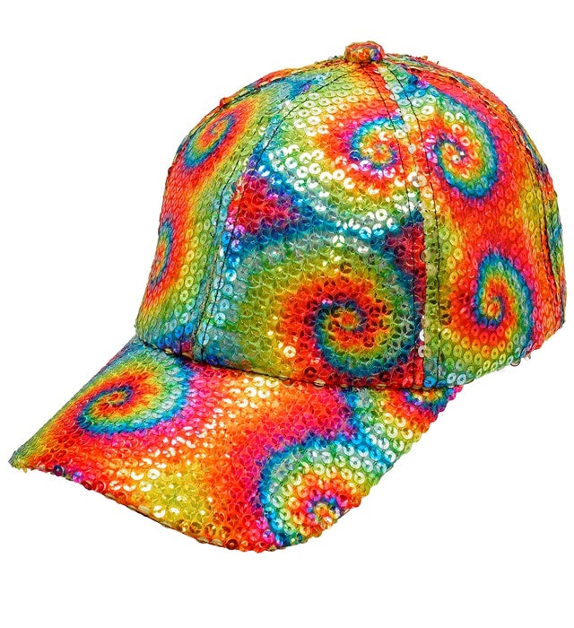 TIE DYE SEQUIN CAP