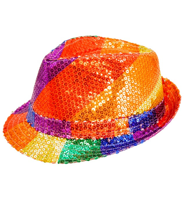 RAINBOW SEQUIN FEDORA