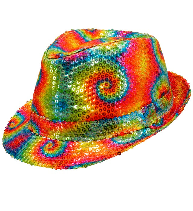 TIE DYE SEQUIN FEDORA
