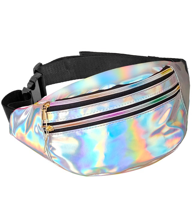 SILVER HOLOGRAPHIC BELT BAG