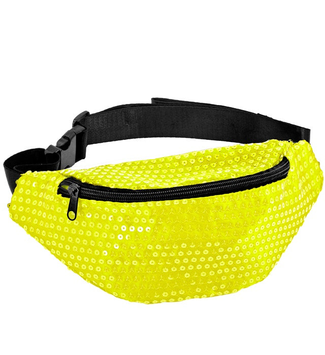NEON YELLOW SEQUIN BELT BAG