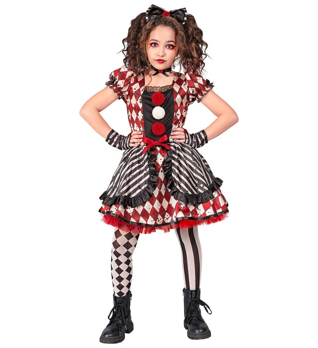 HARLEQUIN DOLL" (DRESS, BOW HEADBAND, CHOKER, GLOVELETTES)