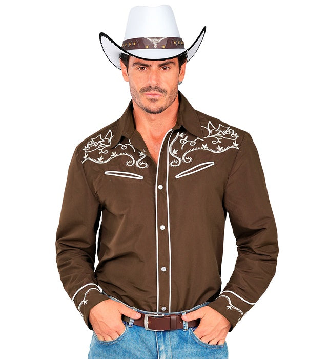 BROWN WESTERN COWBOY SHIRT