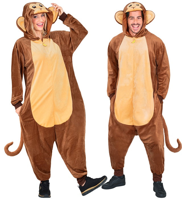 PLUSH ONESIE MONKEY" (HOODED JUMPSUIT)