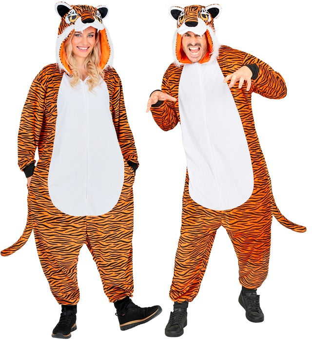 PLUSH ONESIE TIGER" (HOODED JUMPSUIT)