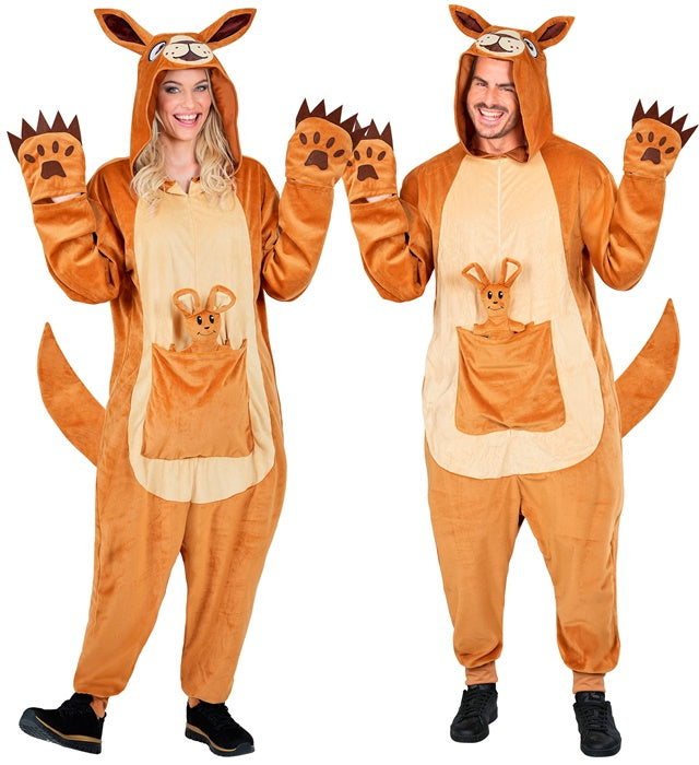 PLUSH ONESIE KANGAROO" (HOODED JUMPSUIT, BABY KANGAROO)