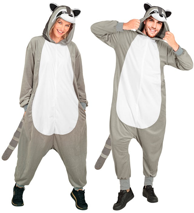 PLUSH ONESIE RACOON" (HOODED JUMPSUIT)