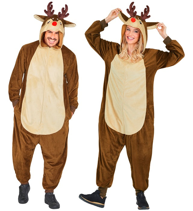 PLUSH ONESIE REINDEER" (HOODED JUMPSUIT)